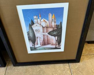 6 Paolo Grimaldi Lithograph Prints Framed $395