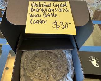 Waterford Crystal Best Wishes Wine Bottle Coaster $30