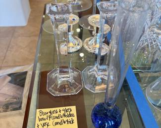 Blue Glass and Glass LOT $40