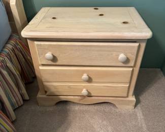 3 Drawer Light Wood Nightstand Set of 2 / $100