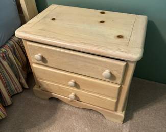 3 Drawer Light Wood Nightstand Set of 2 / $100