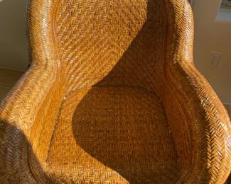 Set of 2 Wicker Chairs / 36" Height / Some wear on arms / $150