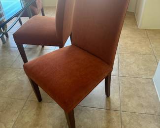 Set of 8 Dining Chairs, 2 Armchairs & 6 Armless, $550 // Glass Top Dining Table $295
