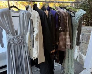 Loads of Vintage clothing (this is just a small sample) Gaberdine suits and shirts, Cowboy boots, Cashmere sweaters and coats. Nightgowns,  Really good stuff and in excellent condition.  