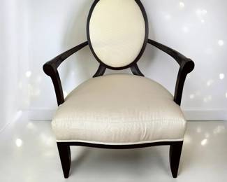 Barbara Barry for Baker Furniture oval x-back lounge chair - one of two.