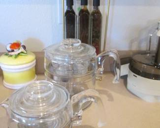 2-Pyrex Flameware Coffee Percolators, Vintage Glass