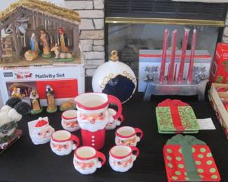 Candles, Serving Pieces & Pitcher/6-Mugs for NOG