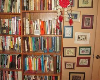 Assorted Framed Wood Blocks By Malcolm Myers.      Tons of Books + Older Volumes & Sets