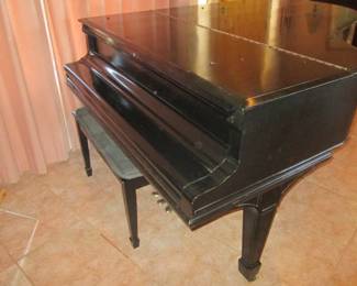 Original "Steinway & Sons" Grand Piano, Model A, 1904      Size: 5' 11 1/2".  Ebony Lacquered Finish & Fully Restored in 2009.