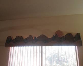 2 Window Valances - Carved Wood Lighted