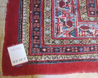 Room Size Area Rug, Bold Red Border Design!                12'2" X 8'3"