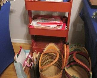 Rolling Supply Cart + Baskets