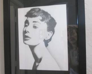 Framed Actress, Audrey Hepburn, Head Shot