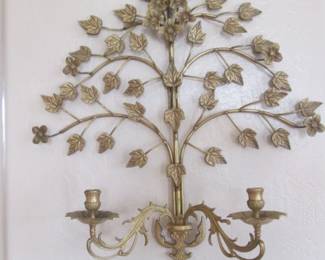 Metal "Tree of Life" Wall-Mount Candelabra 