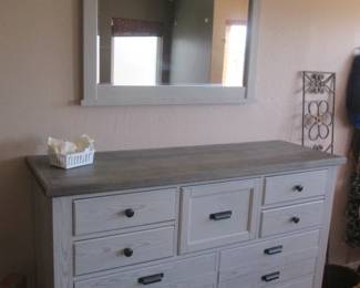 9-Drawer Dresser/Mirror, 59" X 19" Deep