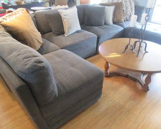 Comfortable & Versatile 6-Piece Sectional Seating, Contemporary-Styling.                                                                       Wood Coffee Table, 44"