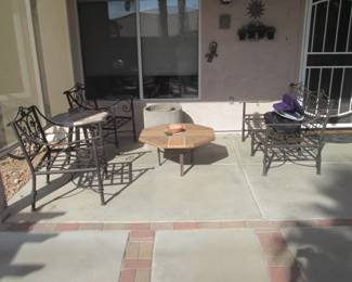 Patio Furniture:  2-Chairs + Settee, Coffee & Accent Tables