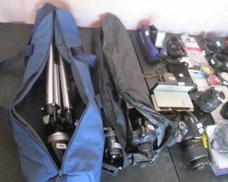 Tripods, Nikon Cameras & Nikon Lenses + Bags & Gear.    All Priced Separately!