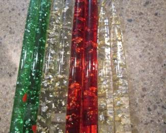 Vintage Lucite Candles - Red, Green, Silver, Gold - Magnificent!