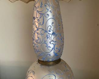 Italian Murano Glass Silver Blue