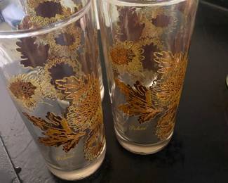 Mid Century Bartlett Collins 22K Highball Glasses Set of 12
