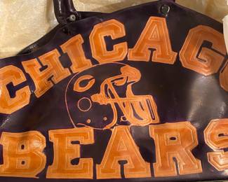 Vintage Late 70's Hand Tooled Chicago Bears Purse
