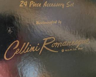 Vintage 24 Piece Cellini Romanesque Gold Plated Accessory Set