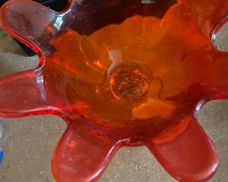 Mid Century Viking Glass Amberina, Paper Label