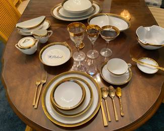 Vintage 1950's Discontinued. Imperial Deluxe Royal Muse China 6 Piece Place Setting. Butter Pats, Service