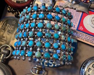 Beautiful turquoise and sterling silver bracelet
