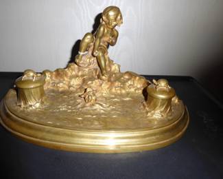 Bronze inkwell by Louchet