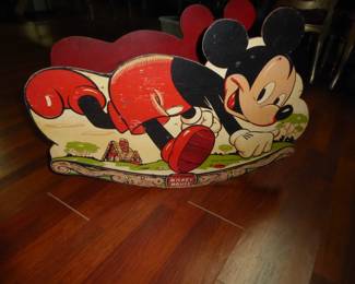 1940's Disney Mickey Mouse Wood Rocking Toy