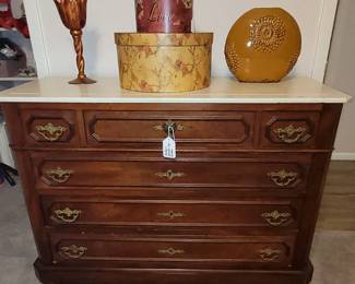 VICTORIAN MARBLE TOP CHEST 