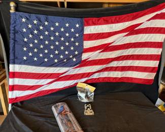 American Flag With Pole Holders