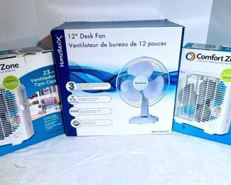 New 12 Desk Fan Two 9 Box Fans 