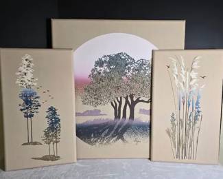 Vintage Cloth Canvas Wall Art 3 Piece Set
