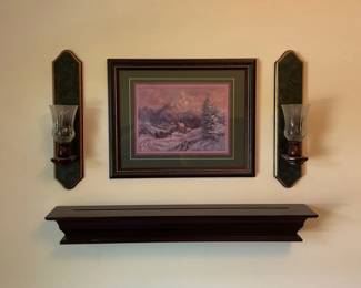 Picture with Shelf Candle Holders 