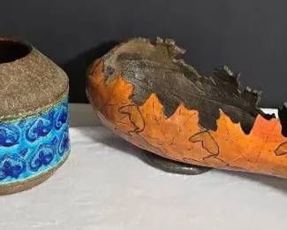 Vintage Clay Pot Carved Gourd