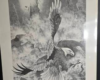 Vintage Timberline Bald Eagle Print