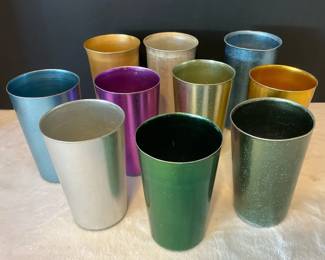 Vintage Bascal Metal Aluminum Tumblers 