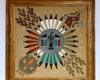 Navajo Sand Painting Pollen Boy on the Sun 