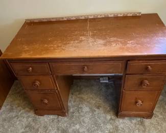 Vintage Wood Desk 
