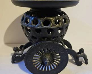 Cast Iron Flower Candle Holder