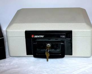 Sentry Fire Safe, Metal Box Solid Black Walnut Box 