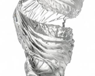 Lot 37
Thomas Bastide (French, B. 1954) for Baccarat (French) Glass Sculpture 1999, 'Spirale D'Eau, Piece Unique', H 14.5" W 10.5"