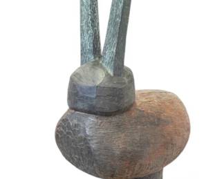 Lot 1061
Joe Martell (American, B. 1950) Contemporary Bronze Abstract Sculpture, 1989, 'Horned Animal from the Critter Series', H 79" Depth 28" 1 PC