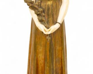 Lot 1016
Agathon Léonard (French, 1841-1923) Original D'oré Bronze & Ivory Sculpture, 'La Confirmand', SN: #19, H 17.5" W 7"