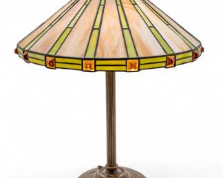 Lot 5
Bradley And Hubbard Art Glass 'Table Lamp', H 24" W 18"