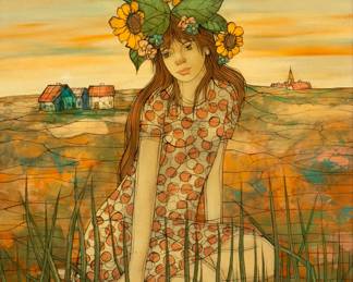 Lot 4008
Hugo Casar (Polish, 1911-1975) Oil on Canvas 'Sunflowers', H 20" W 16" Frame Size: H 26.5" W 22.5"