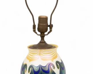 Lot 8
Durand Quality (American) Iridescent Art Glass Lamp 20th Cen., H 30" Dia. 6"